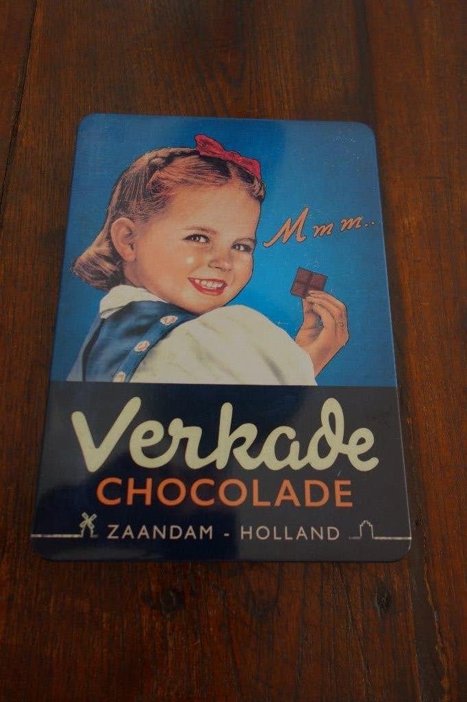 Blik Verkade Chocolade, Verzamelen, Blikken, Ophalen of Verzenden, Zo goed als nieuw, Koek(jes), Verkade