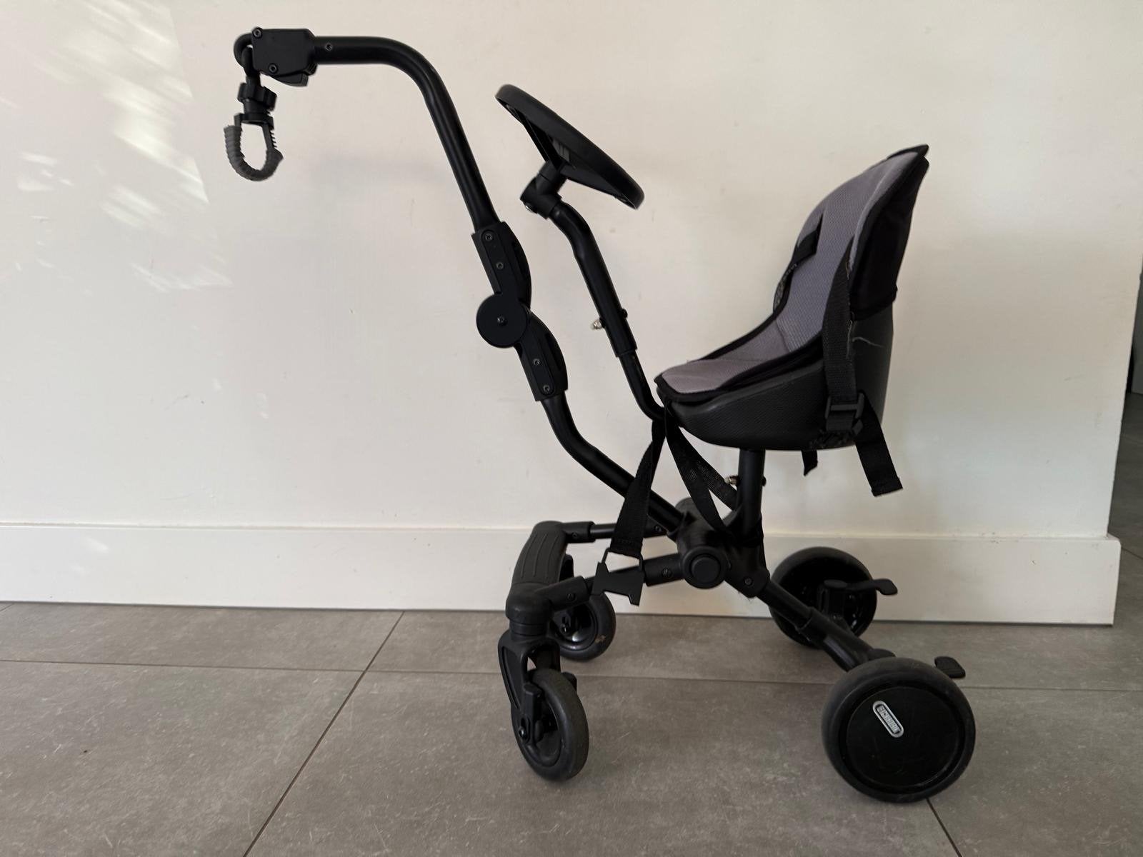 Uptown Rider Eichorn meerijdstoeltje met stuur, Zo goed als nieuw, Kinderwagen, Overige merken, Verstelbare duwstang