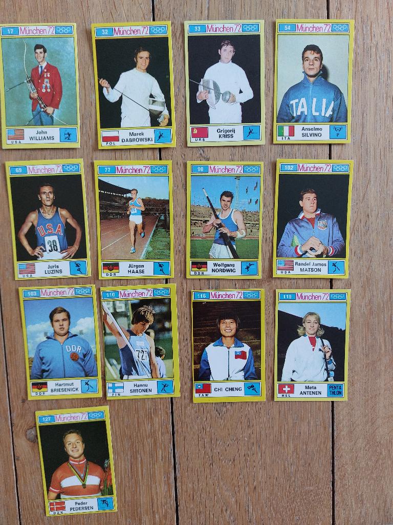 Sportplaatjes OS München 1972 - Panini, Ophalen of Verzenden, Zo goed als nieuw, Meerdere plaatjes
