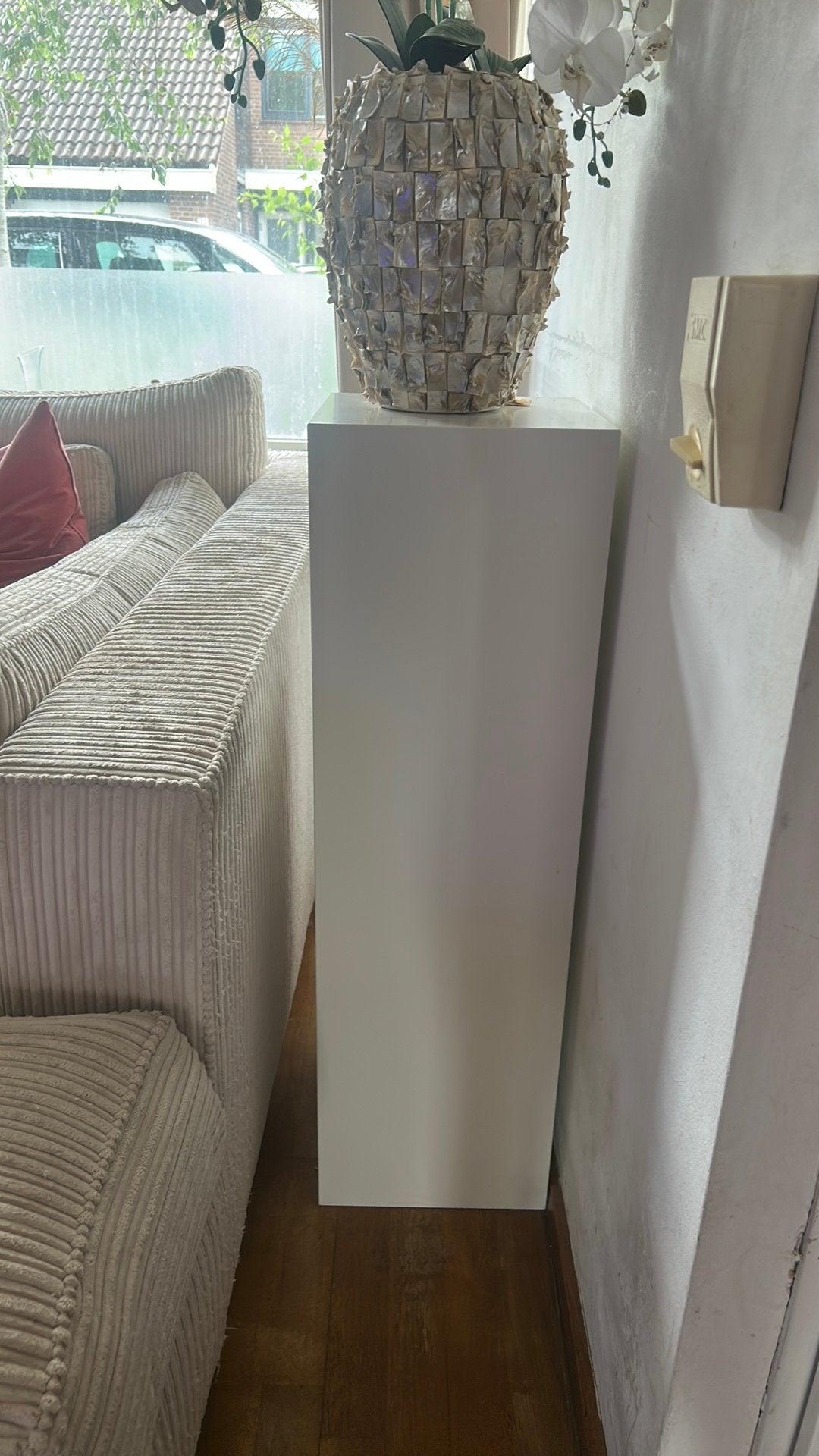 Witte zuil 100x30 cm - Decoratieve sokkel, Ophalen of Verzenden, Gebruikt, Wit