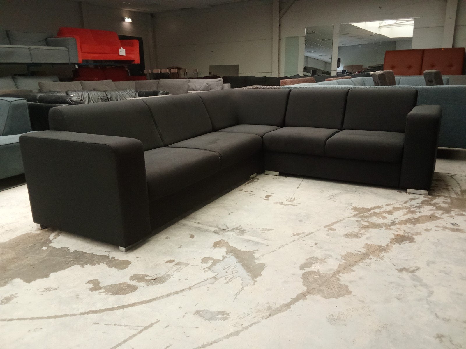 hoekbank 270x230cm - gereinigd - bezorgen mogelijk -, 250 tot 300 cm, ., Hoekbank, Ophalen of Verzenden