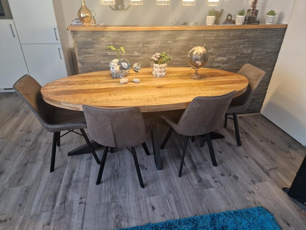 4 industriële eettafel stoelen, Ophalen, Gebruikt, Metaal, Industrieel, Modern