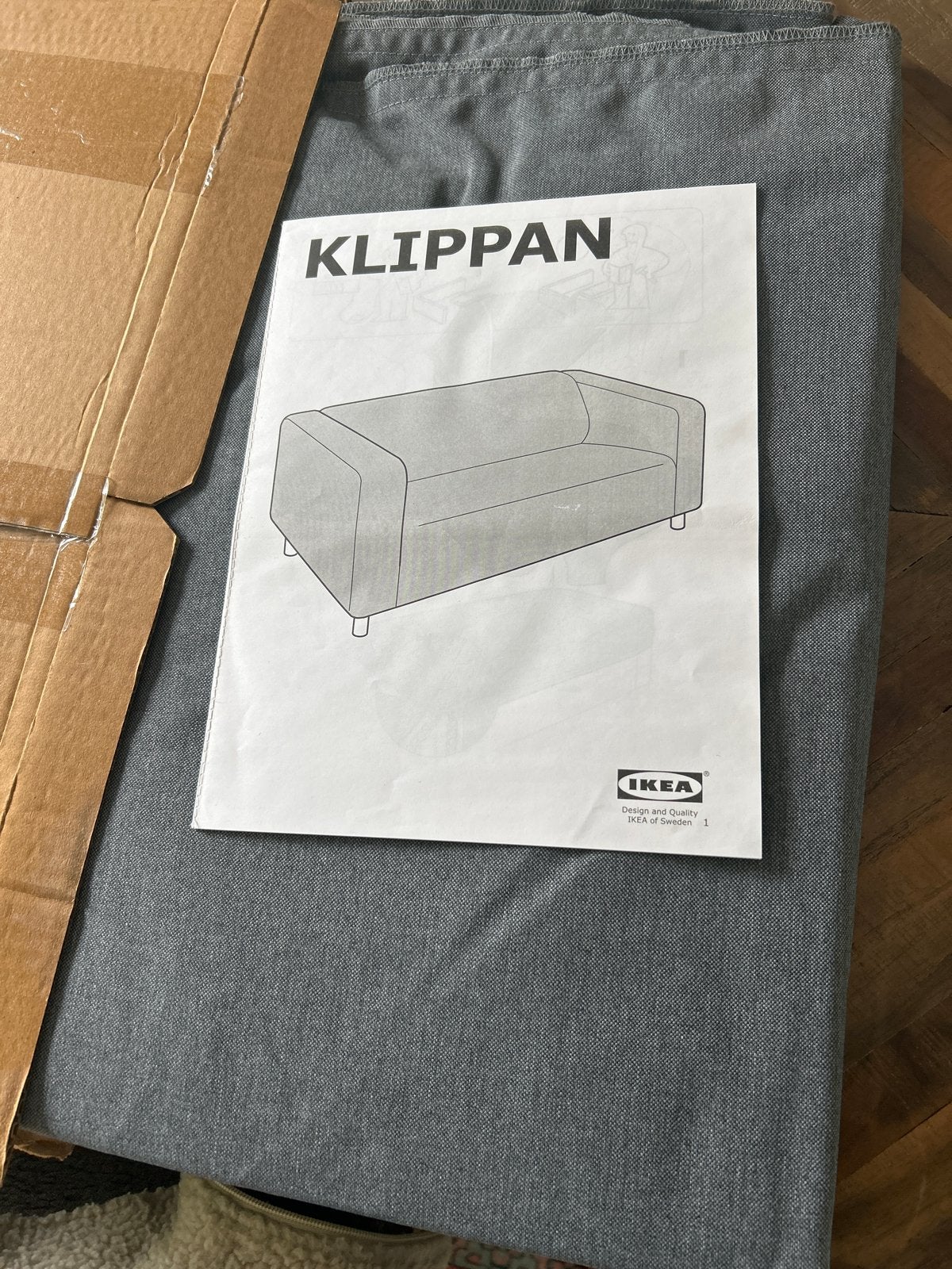 IKEA Klippan 2-zitsbank hoes, grijs, Ophalen of Verzenden, Nieuw