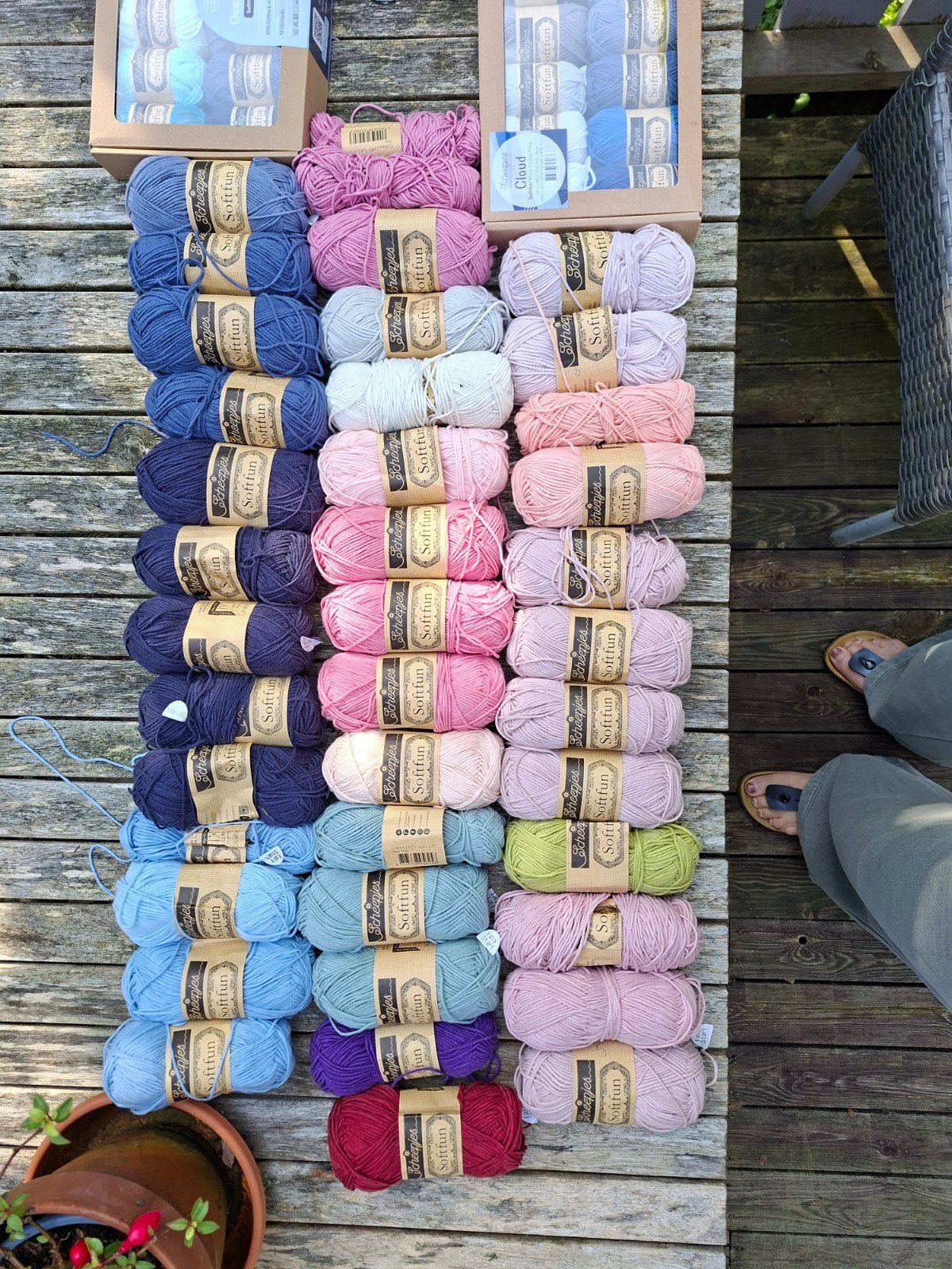 grote partij Scheepjes Softfun 40 stuks en 2 colourpacks, Ophalen of Verzenden, Nieuw, Breien of Haken, Wol of Garen