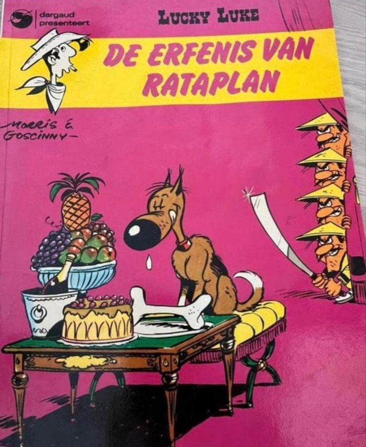 Lucky Luke 43: De Erfenis van Rataplan - Morris, Eén stripboek, Ophalen of Verzenden, Gelezen