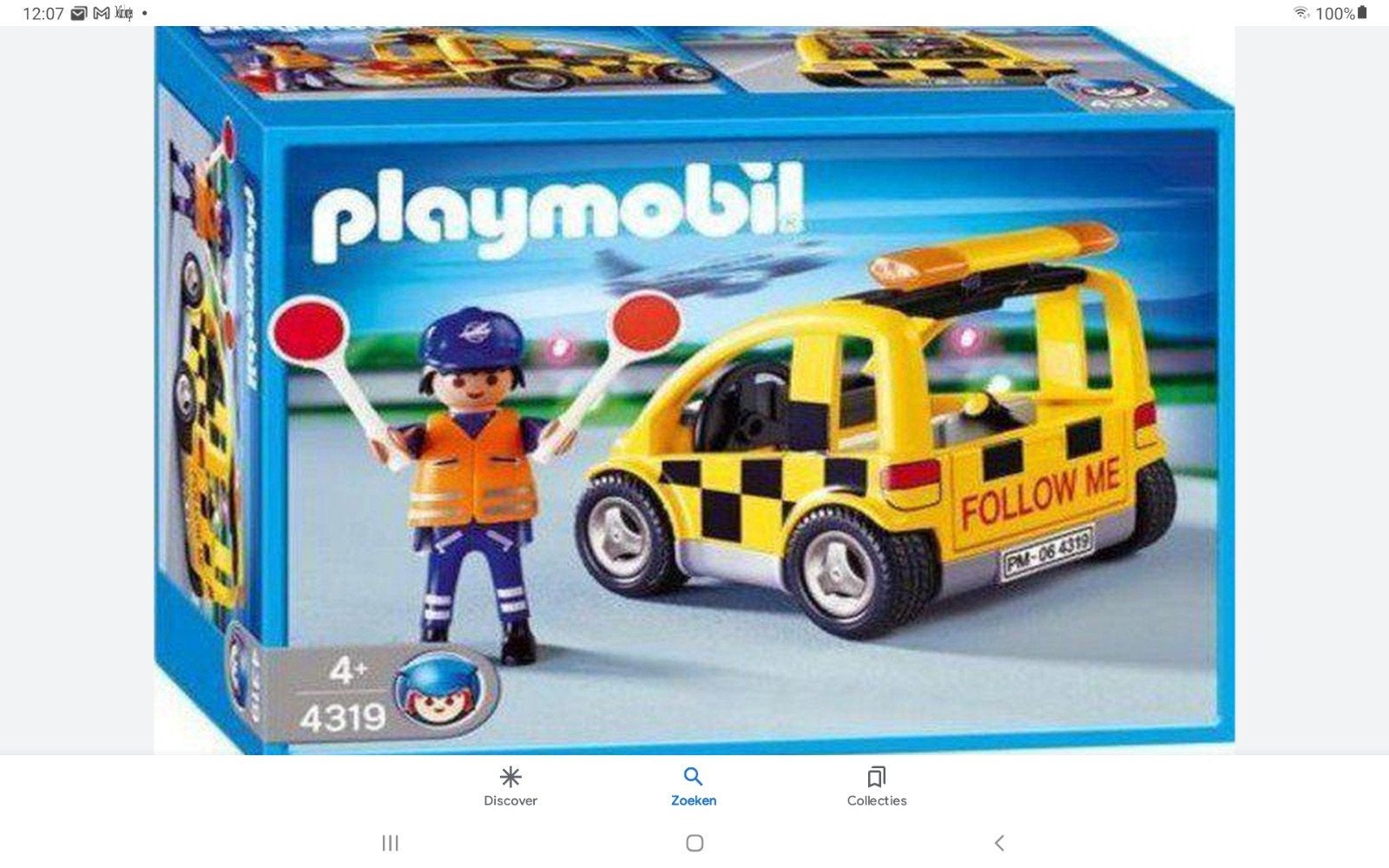 Playmobil Vliegveld Volgauto met Begeleider 4319, Ophalen of Verzenden, Zo goed als nieuw, Complete set