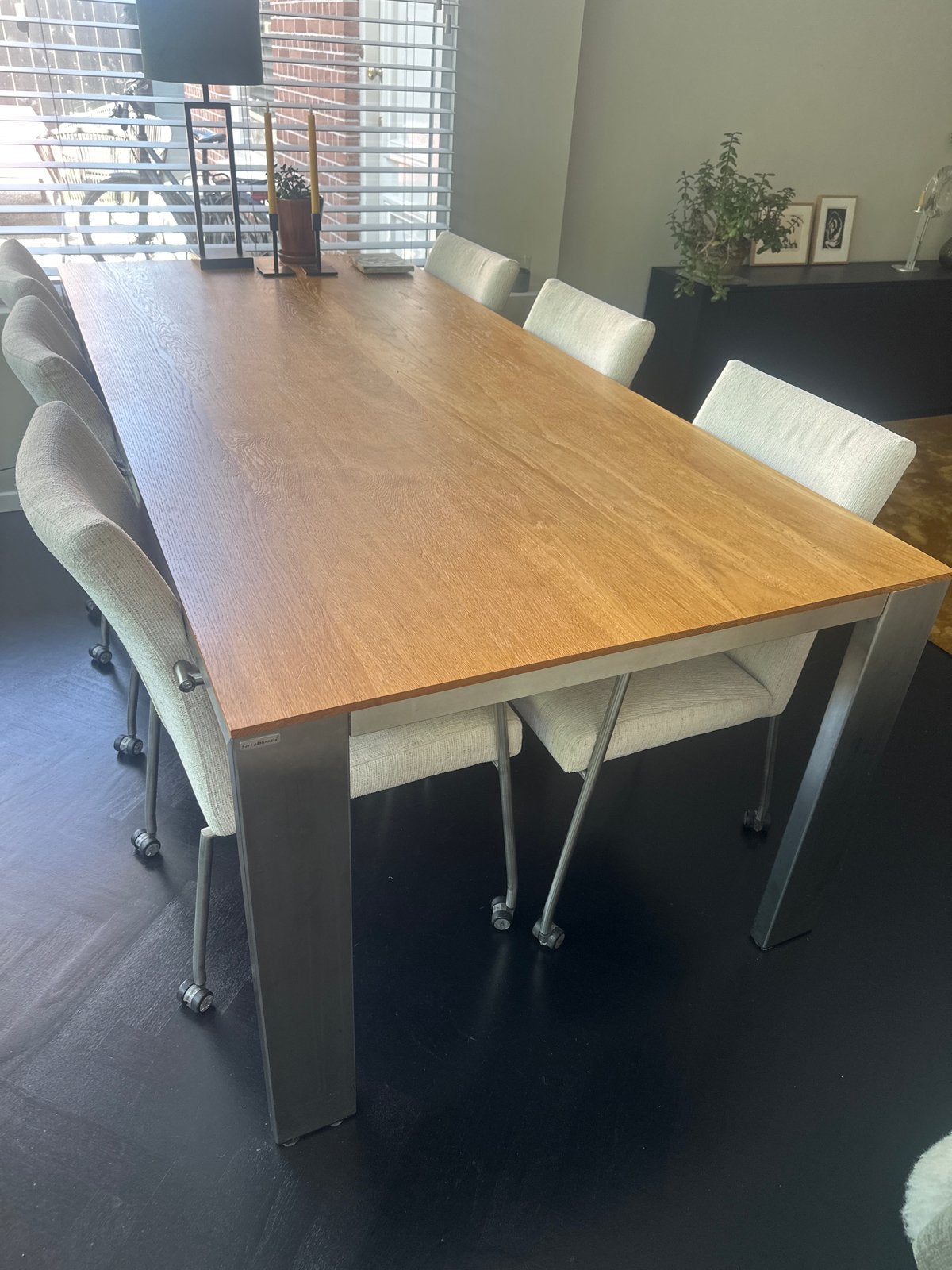 Elegante Eettafel van Bert Plantagie, Edge, Ophalen, Gebruikt, Eikenhout, 200 cm of meer