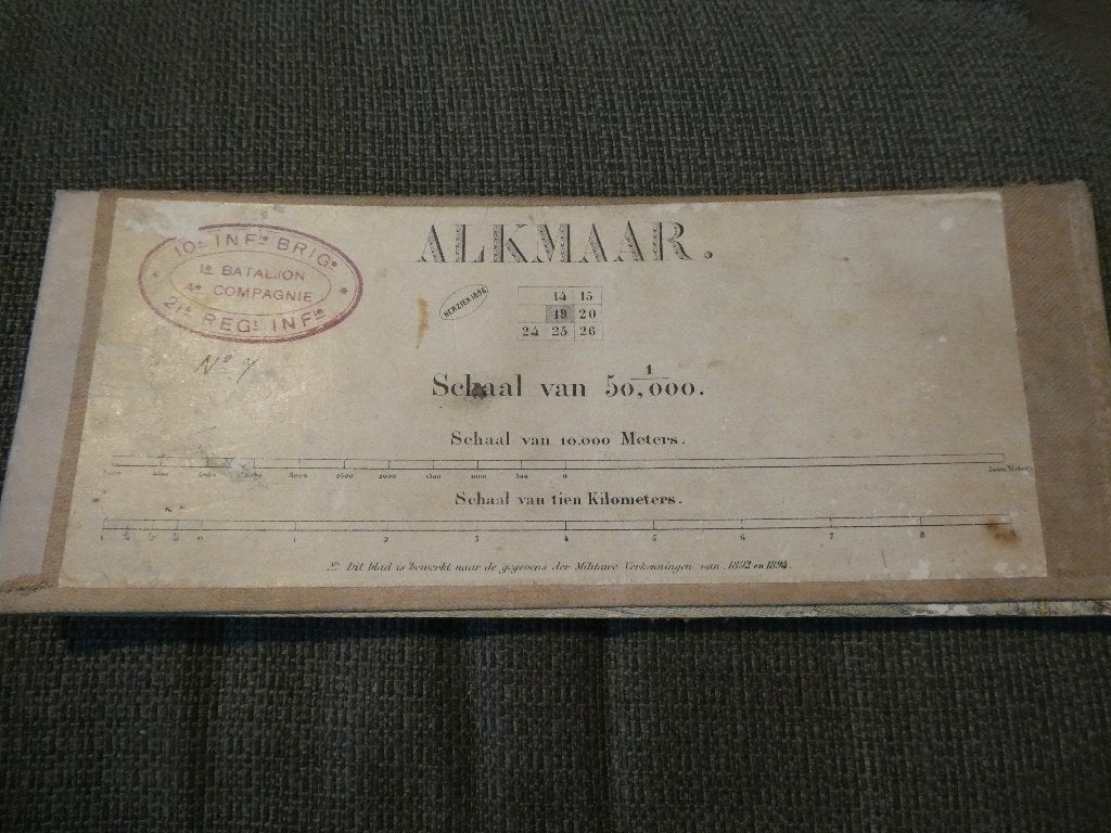 Nederlandse stafkaart Alkmaar, 21 Regt. Inf., Ophalen of Verzenden, Landmacht, Nederland, Foto of Poster