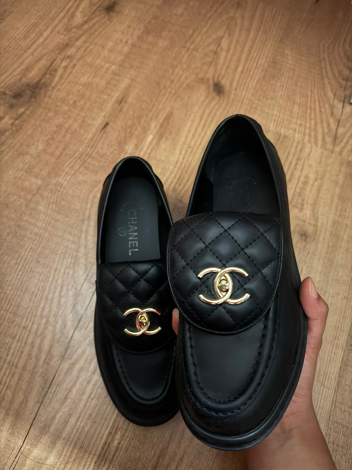 Ch*nel mocassins loafers, Loafers, Zwart, Ophalen of Verzenden, Zo goed als nieuw
