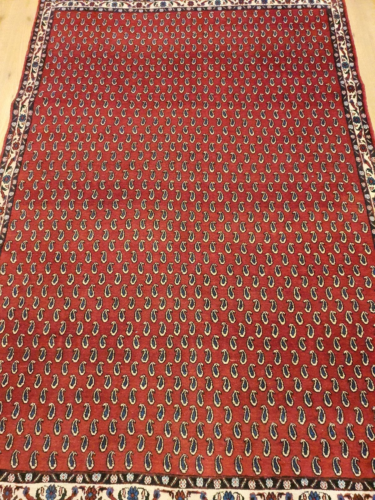 Handgeknoopt perzisch tapijt hamadan 210x138, Huis en Inrichting, Stoffering | Tapijten en Kleden, Info@SlatsAntiek.nl, Tweedehands