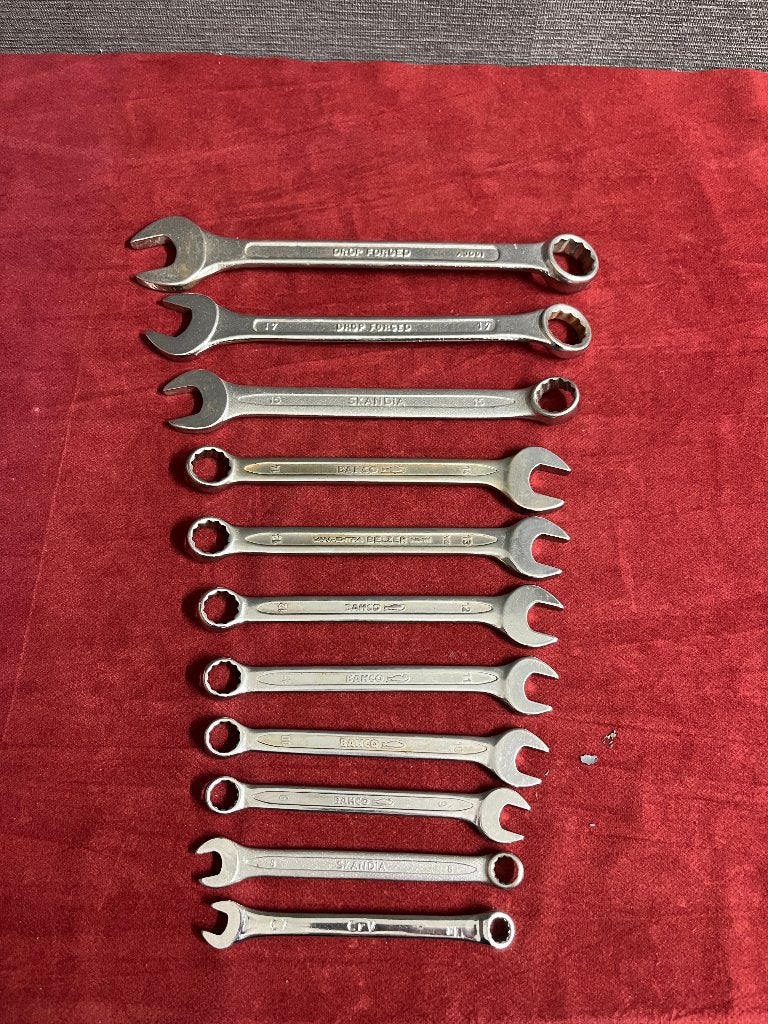 11 ring steek sleutels . Bahco , Belzer , Skandia e.d., Auto diversen, Ophalen of Verzenden, Gebruikt