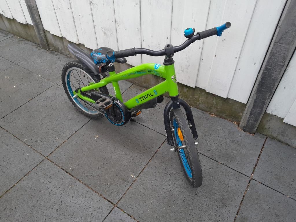 Alpina Trial Kinderfiets - Groen, 16 inch, Fietsen en Brommers, Fietsen | Kinderfietsjes, Gebruikt, 16 tot 20 inch, Terugtraprem