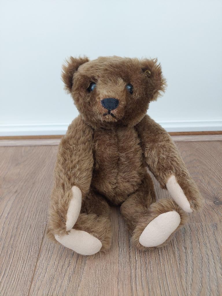Steiff - bruine beer met brom (hoogte: 34 cm), Ophalen of Verzenden, Zo goed als nieuw, Stoffen beer, Steiff