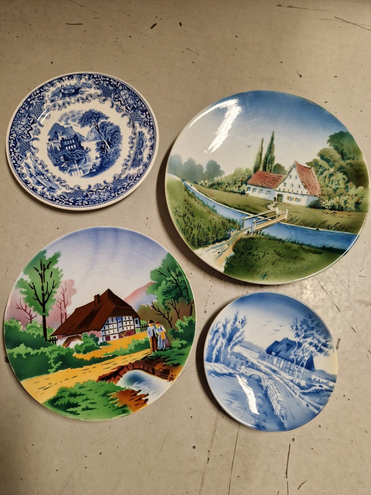 4 vintage antieke retro wandborden, Ophalen of Verzenden