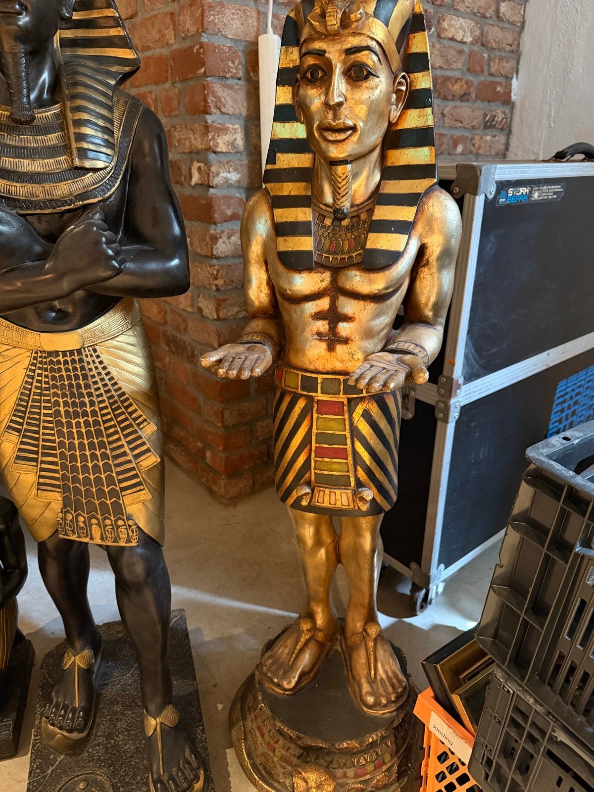Goudkleurig Egyptisch Beeld - Farao Toetanchamon Stijl, Antiek en Kunst, Ophalen, 1 meter - 2 meter, Beeld, Klassiek