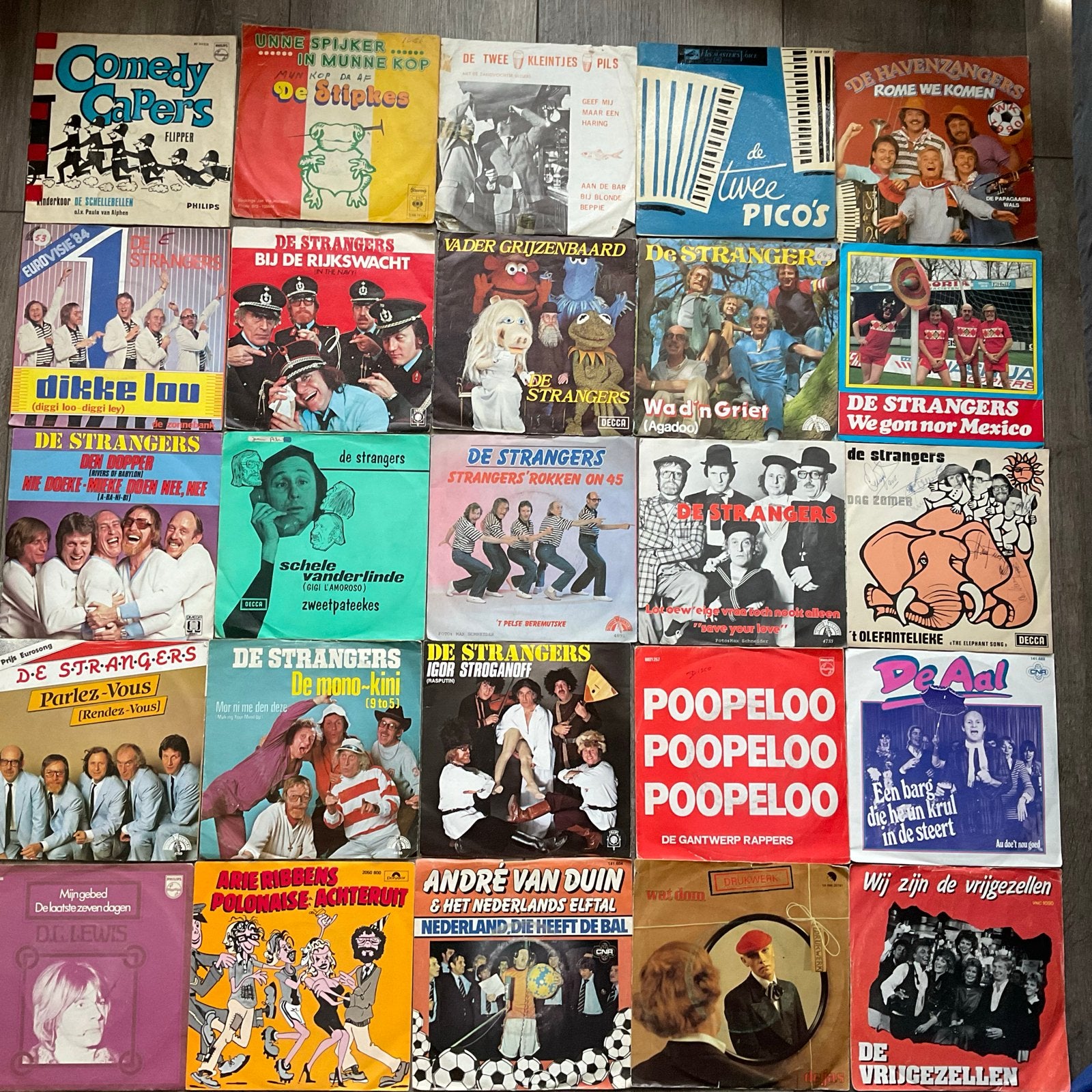 Partij Nederlandstalige Vinylsingles, 25 stuks, Gebruikt, 7 inch, Ophalen of Verzenden, EP