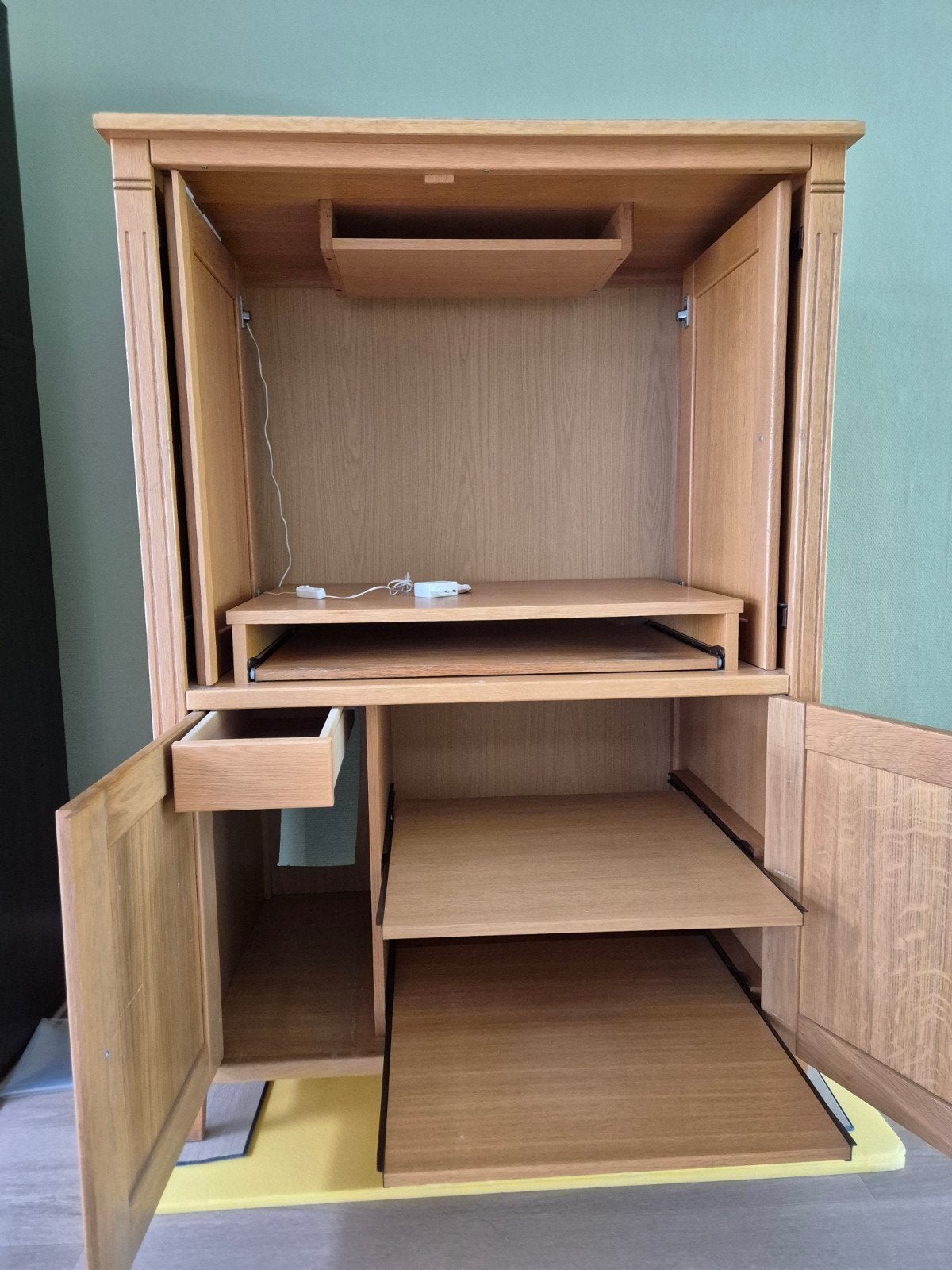Computerkast, eiken, Ophalen, Gebruikt, 70 tot 120 cm, 40 tot 80 cm