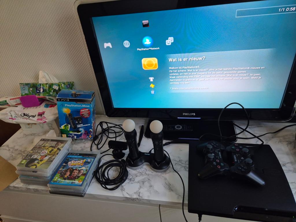 Ps3 slim set / playstation 3 set ( Minimaal €100 ), Spelcomputers en Games, Ophalen of Verzenden, Zo goed als nieuw, Met 1 controller