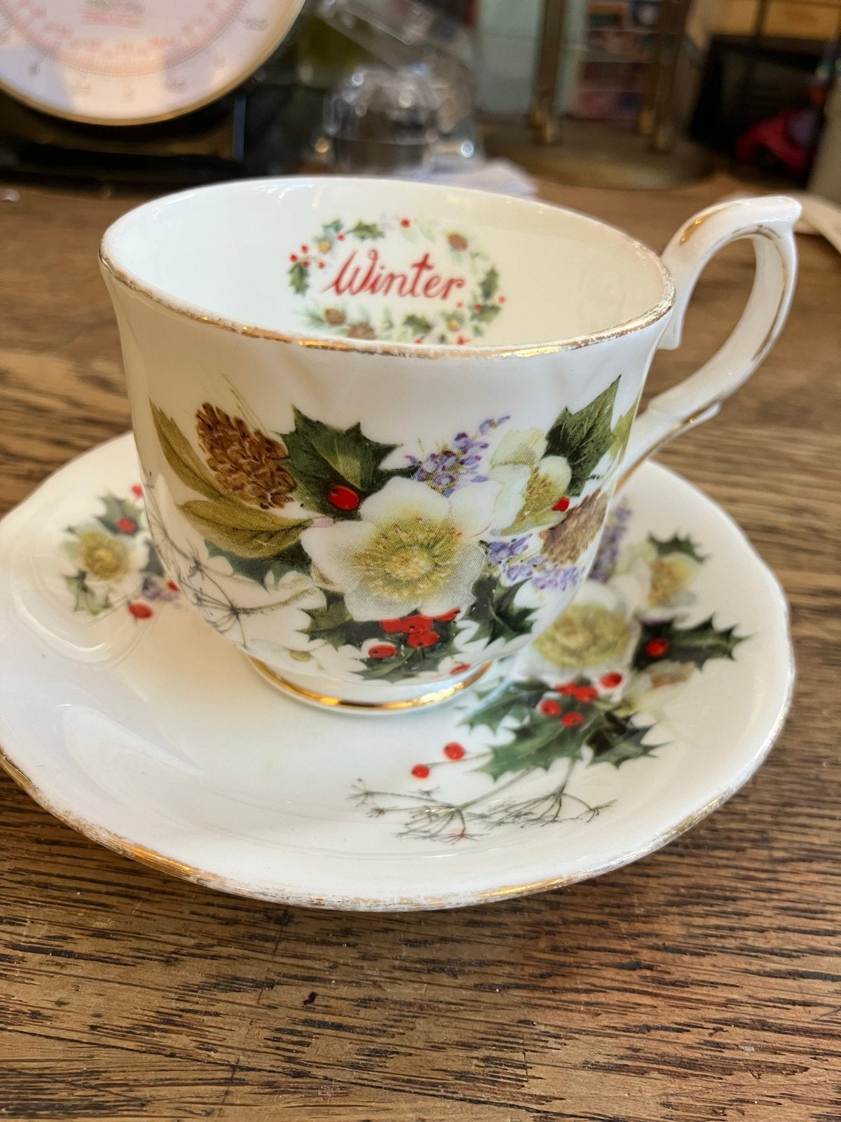 Duchess Winter Theekop en Schotel - Fine Bone China, Ophalen of Verzenden