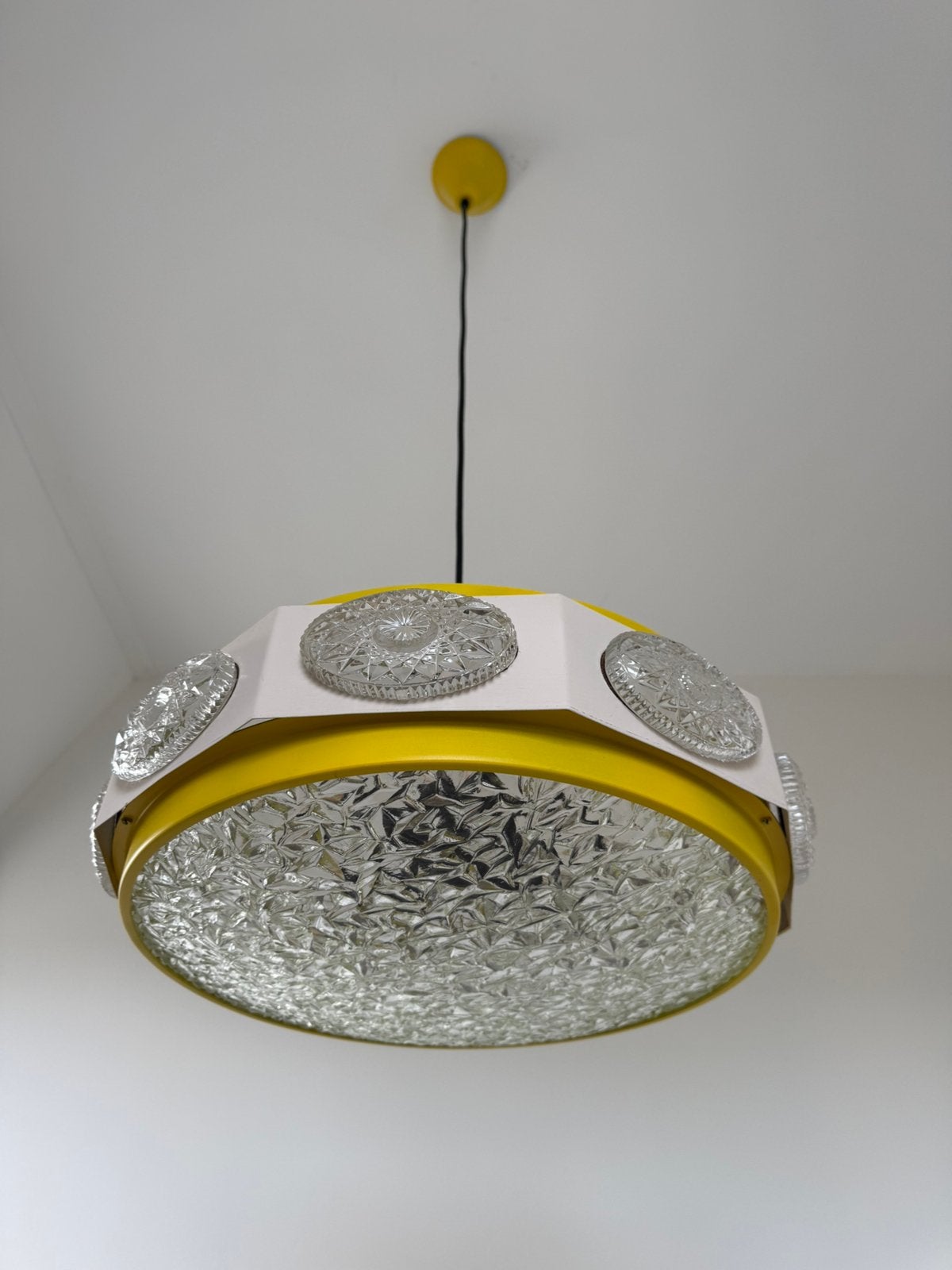 Vintage Space Age Lakro Hanglamp | Dutch design jaren 60-70, Ophalen, Vintage mid-century space age retro ufo dutch design, E27 (groot)