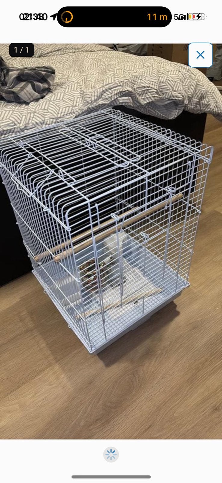 Vogelkooi- kleine vogelsoorten, kleur: babyblauw!, Dieren en Toebehoren, Ophalen, Zo goed als nieuw, Vogelkooi, Metaal