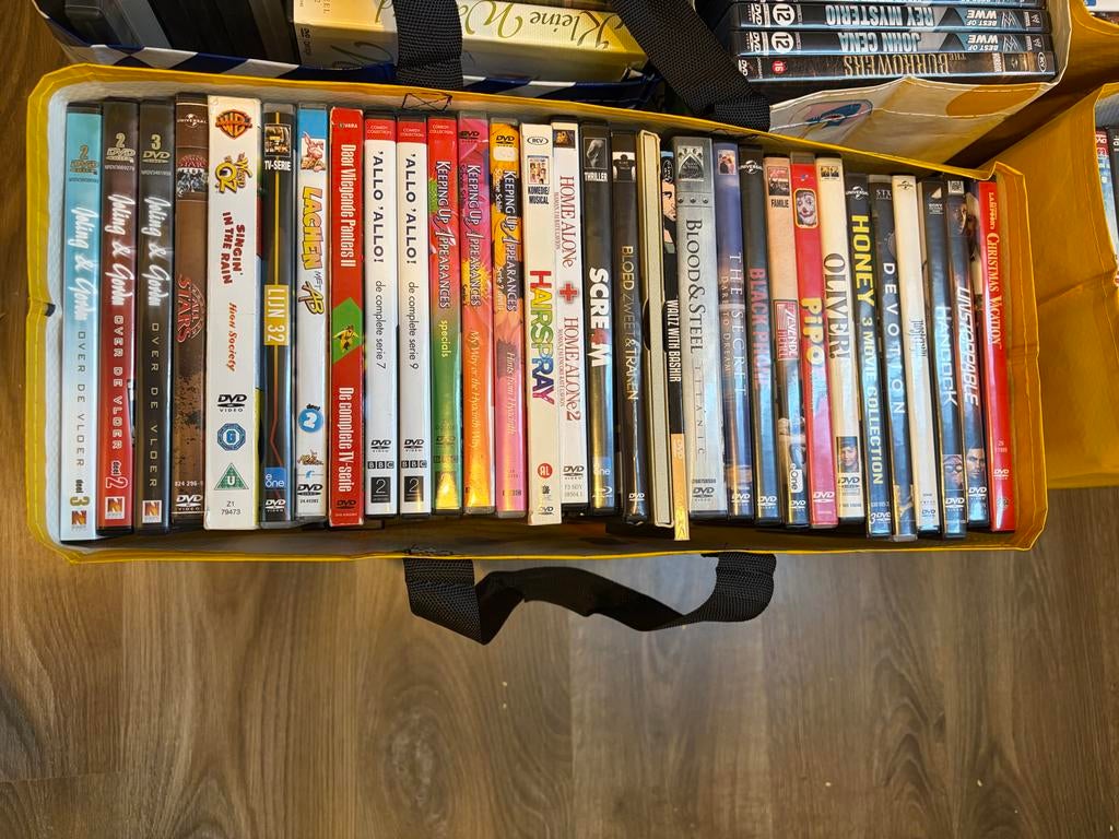 Grote partij dvd's: 12 bigshoppers vol, incl. steelcases/ser, Alle leeftijden, Ophalen, Gebruikt, Boxset
