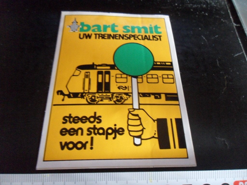 sticker bart smit uw treinenspecialist - speelgoed modelbouw, Ophalen, Zo goed als nieuw