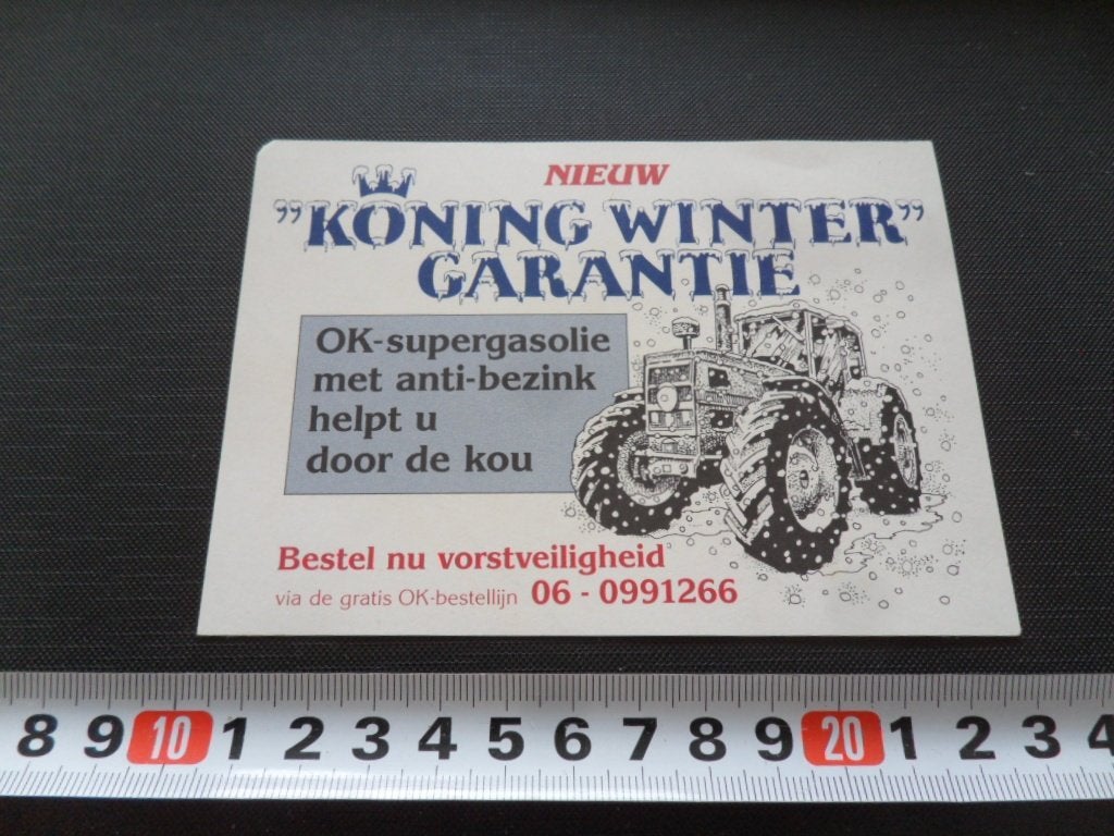 sticker strip tractor koning winter garantie OK supergasolie, Ophalen, Zo goed als nieuw