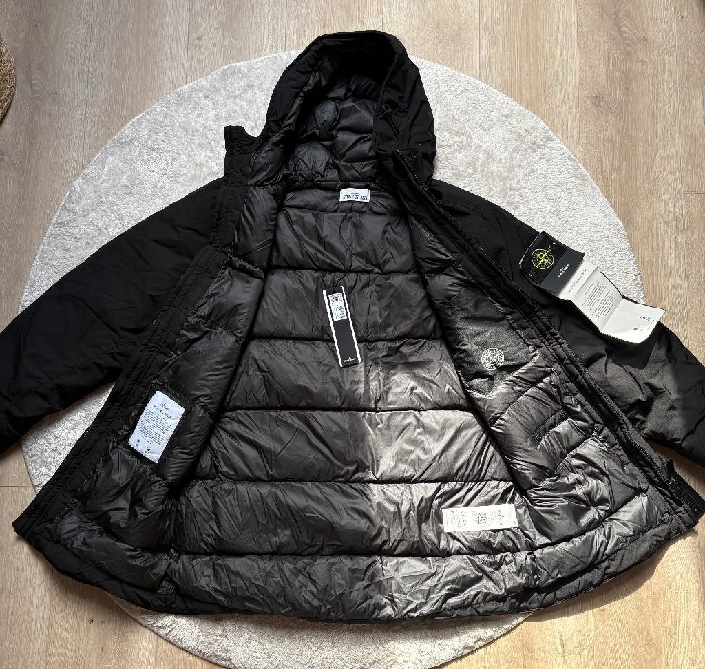 Stone Island Micro Twill Down Parka maat XL, Zwart, Ophalen of Verzenden, Stone Island, Maat 56/58 (XL)