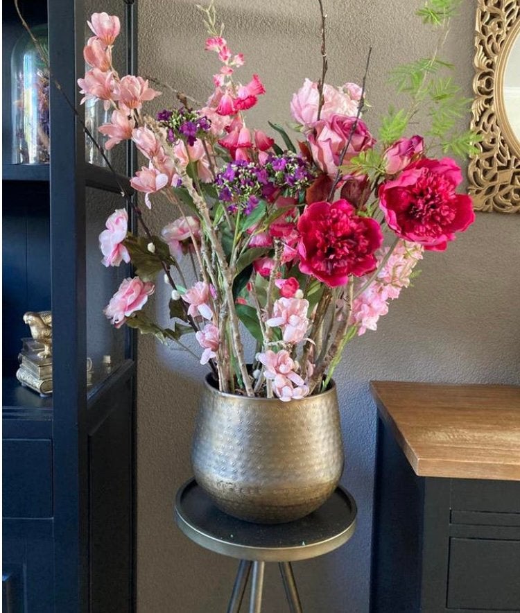Boeket Los in pot Zijden bloemen Set Compleet, Ophalen, Nieuw, Bloemstuk