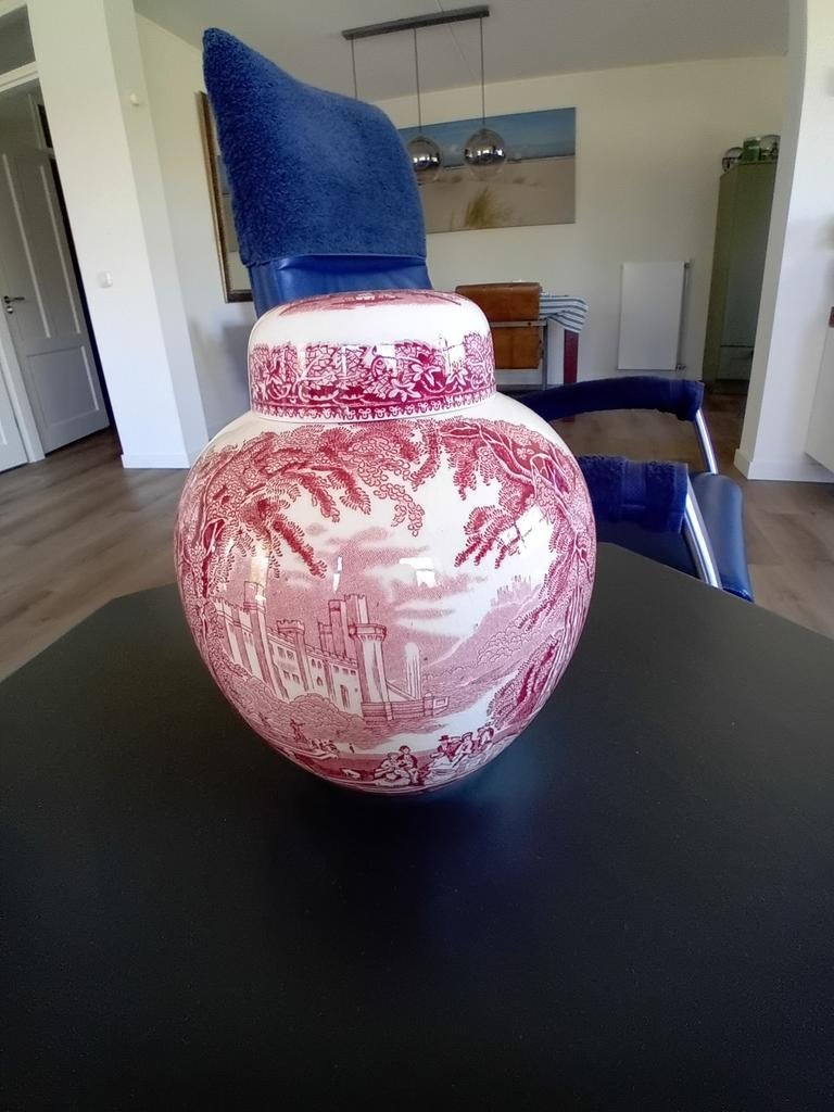 Mason's Ironstone Vista Gemberpot Rood-Wit, Ophalen of Verzenden