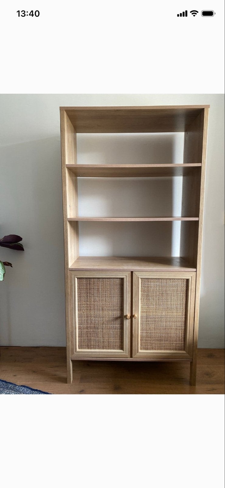 Sweeeek Boekenkast met Rotan Deuren - Zo goed als nieuw, Huis en Inrichting, Kasten | Boekenkasten, Ophalen, 50 tot 100 cm, Zo goed als nieuw