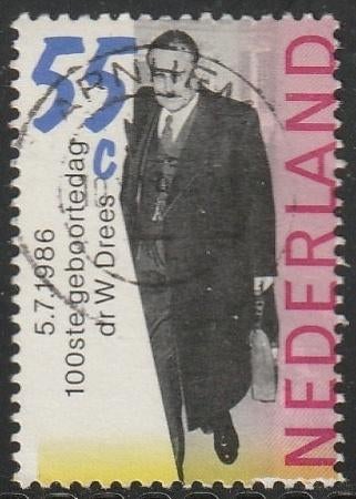 Nederland 1986 1358 Willem Drees, Gest Arnhem, Postzegels en Munten, Postzegels | Nederland, Verzenden, Na 1940, Gestempeld