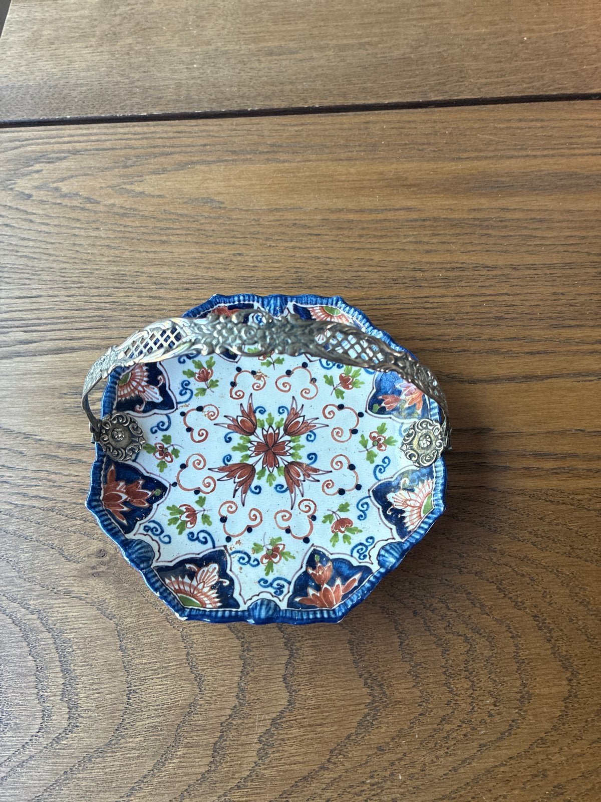 Bonbon schaaltje Makkum met echt zilveren beugel, Antiek en Kunst, Antiek | Keramiek en Aardewerk, Ophalen