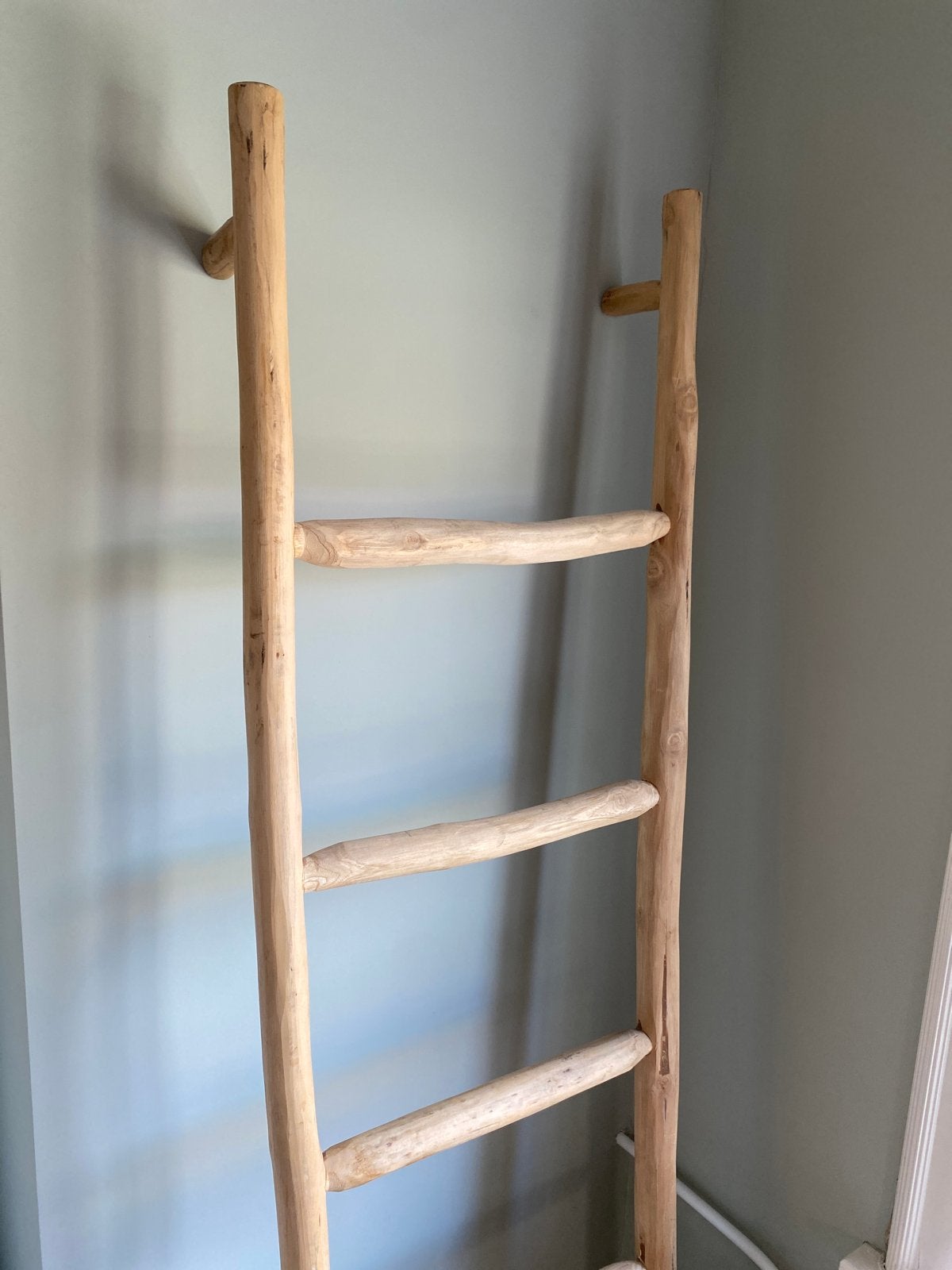 Decoratieve houten ladder - Teak, Ophalen, Zo goed als nieuw, Overige kleuren, Handdoekenrek