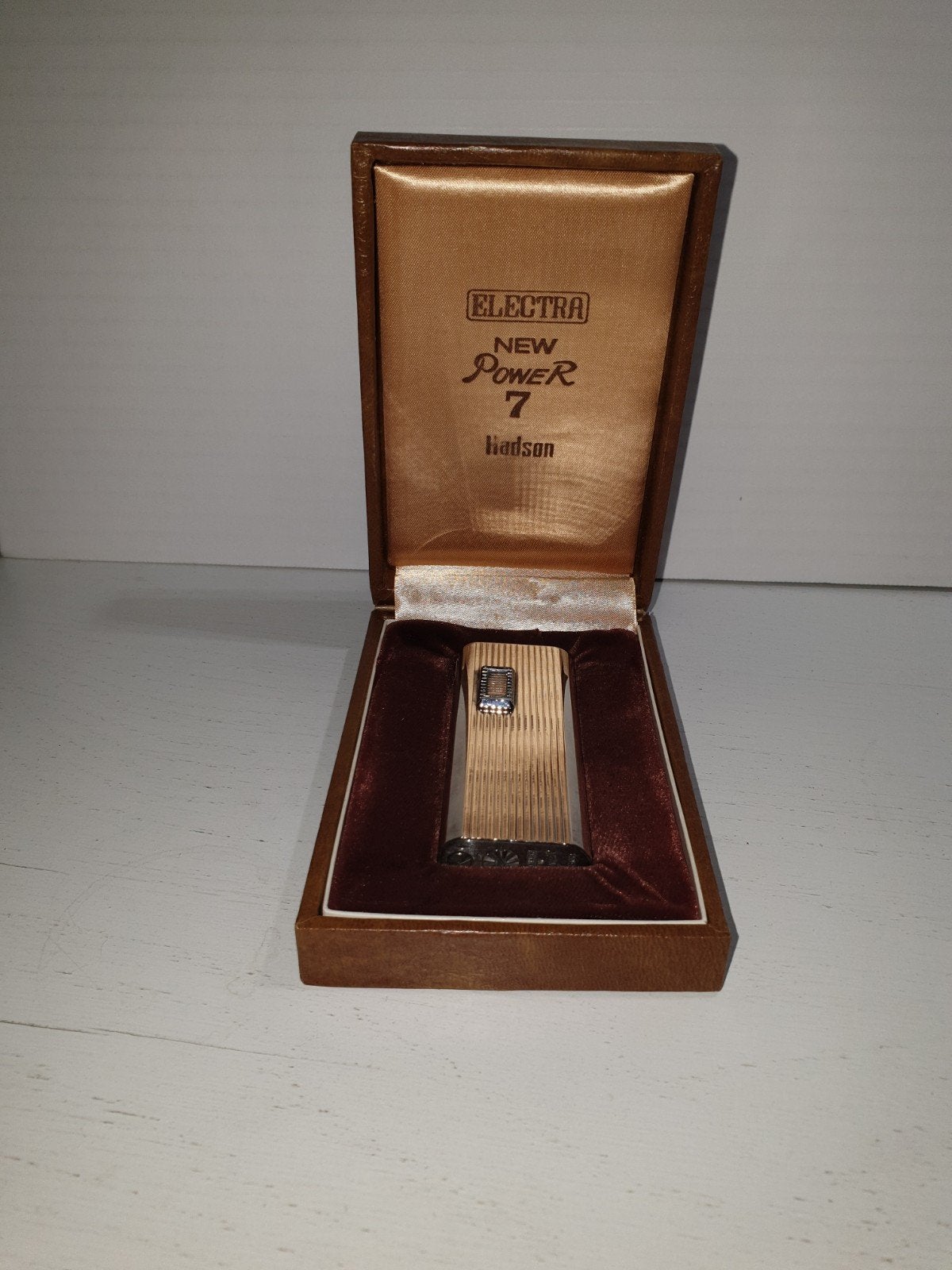 Vintage Hadson Electra New Power 7 Aansteker in Doos, Ophalen of Verzenden, Gebruikt, Aansteker