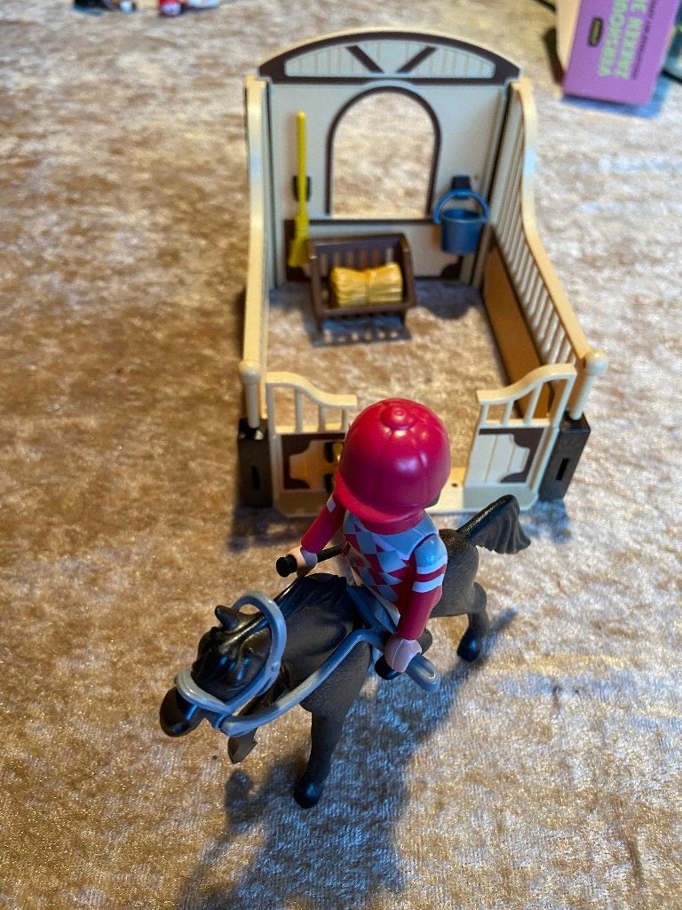 Playmobil Arabisch Renpaard met Paardenbox 5112, Gebruikt, Complete set, Overige typen, Ophalen of Verzenden