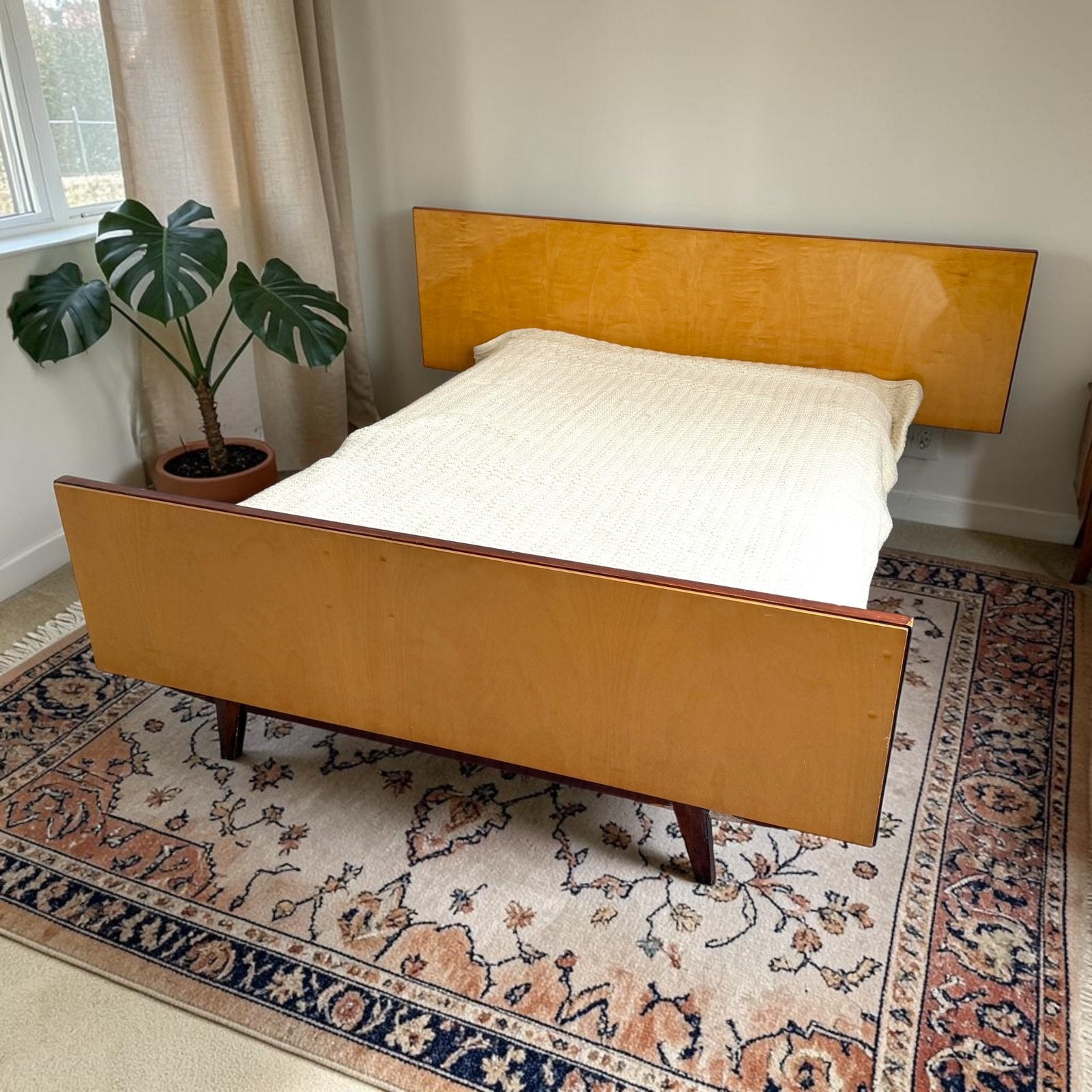 Vintage jaren 60 bed | vintage tijfelaar | hoogglans bed, Huis en Inrichting, Slaapkamer | Bedden, Ophalen, Gebruikt, Vintage