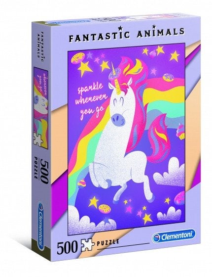 Clementoni: Fantastic Animals: Eenhoorn 500 stukjes, Ophalen of Verzenden, 500 t/m 1500 stukjes, Nieuw, Legpuzzel
