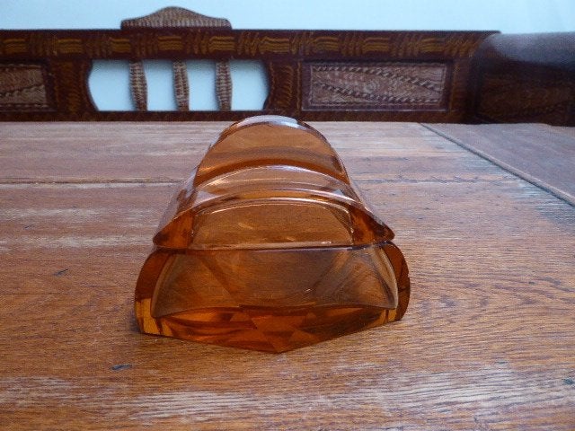 Art deco persglazen deksel doosje, Antiek en Kunst, Ophalen of Verzenden