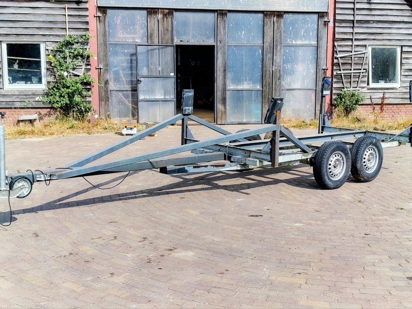 Robuuste boottrailer / trailer onderstel, Ophalen, Gebruikt, 6 tot 9 meter, Stallingstrailer