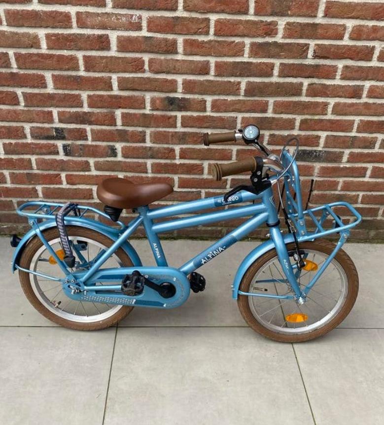 Alpina cargo transport fiets jongens 16 inch, Fietsen en Brommers, Fietsen | Jongens, Ophalen, Gebruikt, 16 inch, Handrem