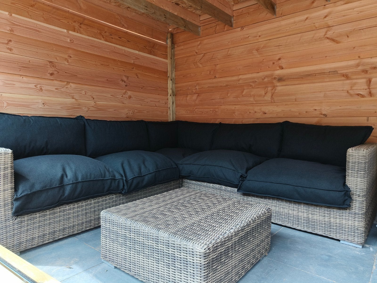 Loungeset, Ophalen, Rotan, Bank, Zo goed als nieuw