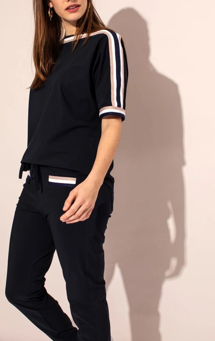 Studio anneloes boat shirt XXL donkerblauw travelstof, Blauw, Maat 46/48 (XL) of groter, Ophalen of Verzenden, Zo goed als nieuw