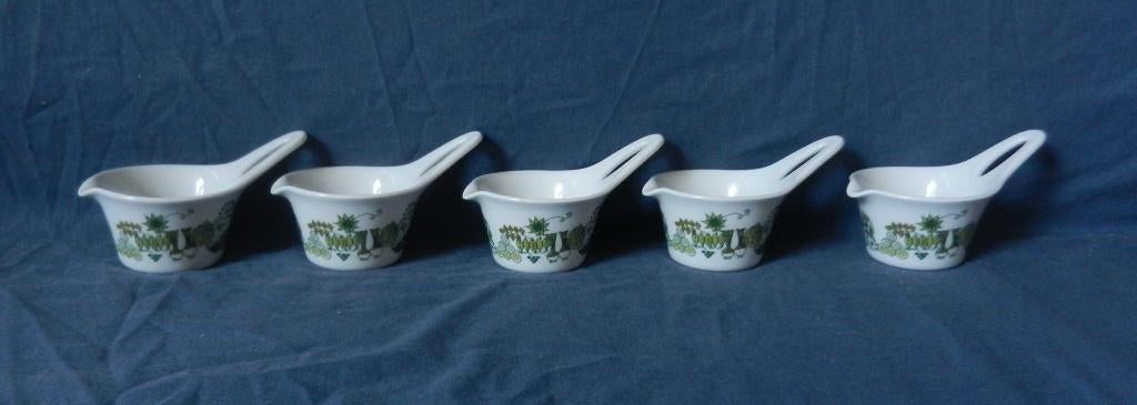 Vijf bakjes met steel , groen Market decor Figgjo Noorwegen, Huis en Inrichting, Keuken | Servies, Keramiek, Overige typen, Nieuw