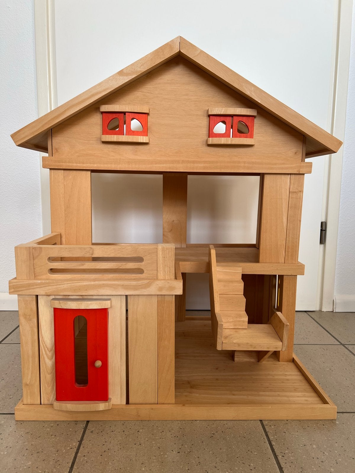 Plan Toys houten poppenhuis, Ophalen, Zo goed als nieuw, Poppenhuis