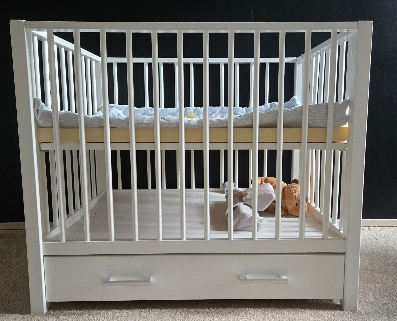 Baby Box Robin I met lade en verstelbare bodem, Ophalen, Gebruikt, Rechthoekig, Lade