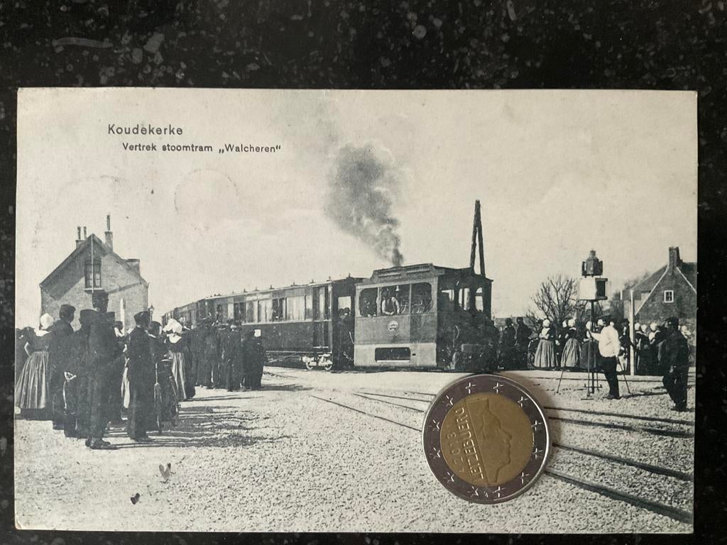 Koudekerke 1911 Vertrek Stoomtram Walcheren, Ophalen of Verzenden, Voor 1920, Gelopen, Zeeland