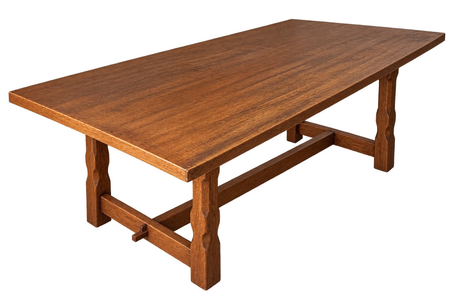 Vintage Robuuste houten kloostertafel - massief eiken, Antiek en Kunst, Ophalen