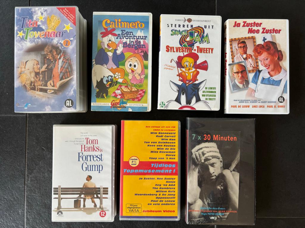 Diverse VHS films: Forrest Gump, Tita Tovenaar, Calimero e.a, Alle leeftijden, Ophalen of Verzenden, Gebruikt, Overige genres